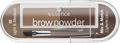 Essence Brow Powder Set Augenbrauenpflege-Set 01 Light & Medium