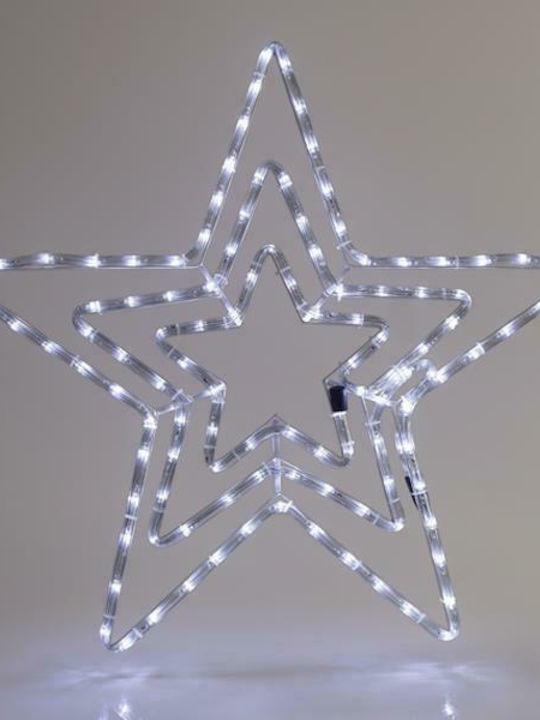 Eurolamp Χριστουγεννιάτικο Διακοσμητικó Κρεμαστό Αστέρι Φωτιζόμενο Πλαστικό Λευκό 60x14x60εκ.