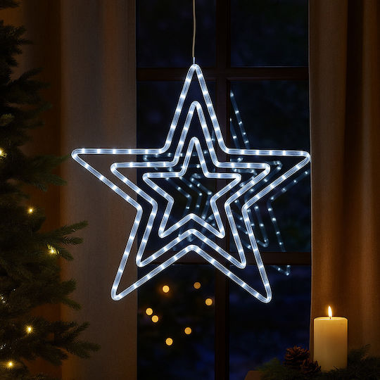 Eurolamp Plastic Illuminated Christmas Decorative Pendant Star 60x14x60cm White