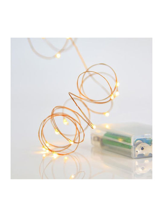 20 Lichter LED 1.9m. Warmes Weiß Batterie in Zeichenfolge 1Stück