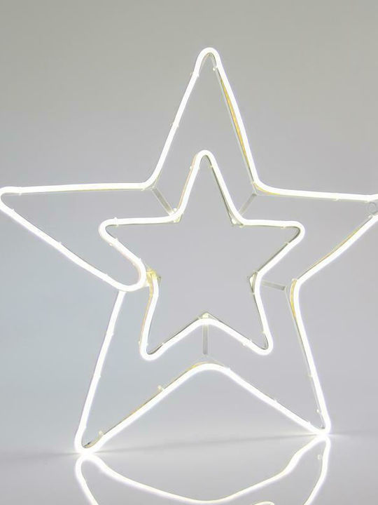 Eurolamp Χριστουγεννιάτικο Διακοσμητικó Κρεμαστό Αστέρι Φωτιζόμενο Πλαστικό Λευκό 56x5x58εκ.