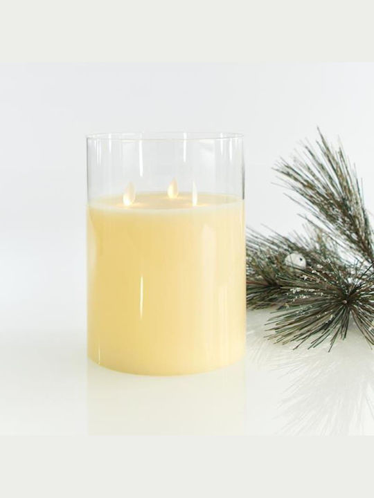 Eurolamp Christmas Glass White Battery Candle 20x15cm