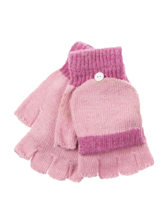 Women's/teenage gloves knitted magic half fingers/handles pink