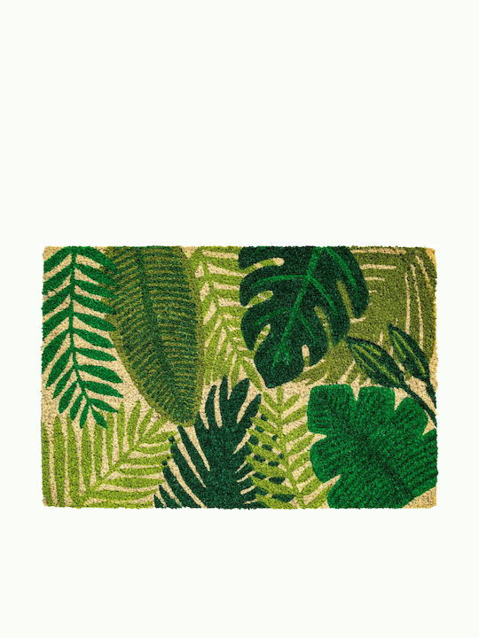 Sdim Entrance Mat made of Coir 786 Green Leaves 40x60cm