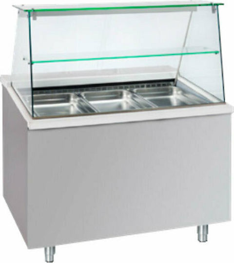 Bambas Frost CMF 110 Inox Vitrină încălzită Ben Marie cu 3 Locuri pentru Gastronomi și Putere 1550W L110 x l90 x Î130 cm