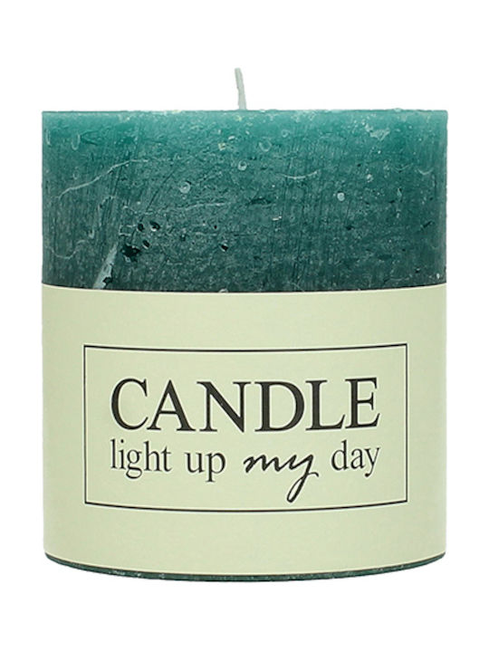 Zaros Decorative Candle Textured Petrol Blue 7x...