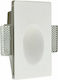 Aca Trimless Rosie Παραλληλόγραμμο Γύψινο Χωνευτό Σποτ με Ενσωματωμένο LED σε Λευκό χρώμα 18x12cm