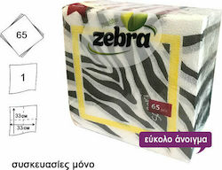 Zebra 65 Χαρτοπετσέτες Safari 33x33cm