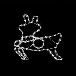 Aca Christmas Plastic Outdoor Illuminated Reindeer Figure White Electric with Light Tube 49x47x49cm