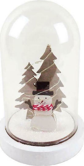 Crăciun Iluminată Ornamental Borcan cu Om de Zăpadă Baterie 12x12x18cm 1buc Plastic 12x18cm - Plastic 12x18cm
