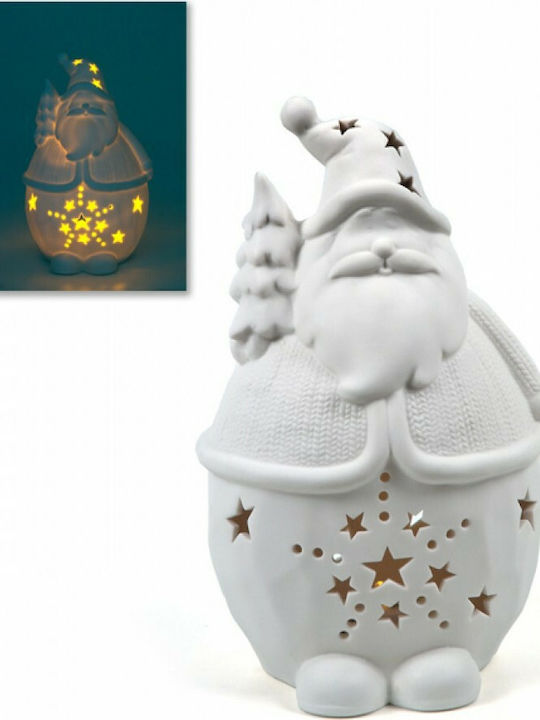 Illuminated Santa Claus White 22.3x13.8x11.8cm