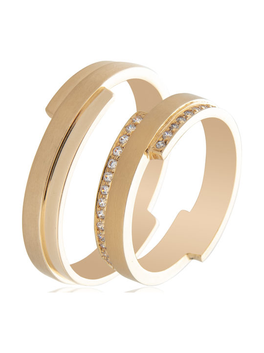 Maschio Femmina Famous In Love Wedding Rings 14K