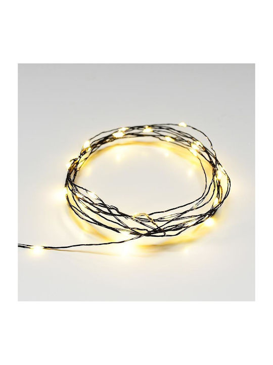 20 Lights LED 2m. Warm White Battery in String 1pcs