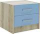 Wooden Kids Bedside Table Looney Light Blue 47.5x40.5x40.5cm