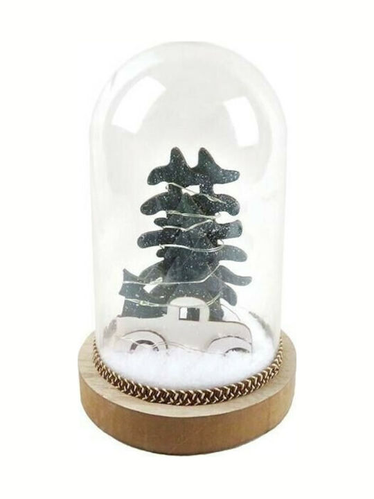 Christmas Illuminated Decorative Jar 12x12x18cm Plastic with Car 12x18cm