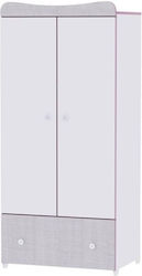 Exclusive Δίφυλλη Ντουλάπα με 1 Συρτάρι Λευκή 82x57x173cm