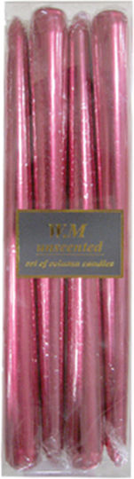 AGC Decorative Candle Taper Pink 25cm 4 Pieces
