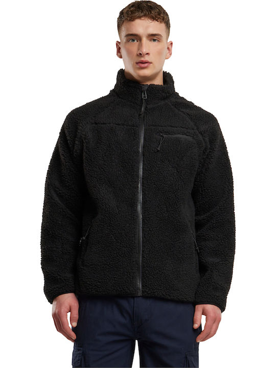 Cardigan Fleece pentru Bărbați Neagră