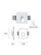 Viokef Square Plaster Recessed Spot with Integrated LED and Warm White Light 1W White 10x10cm. 1pcs