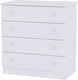 Baby Dresser with 4 Drawers White 81x50x86cm