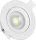 GloboStar Кръгло Металик Скрити Светлини с Вграден LED и Неутрално Бяло Светлина 5W 500lm Подвижно Бяло 9x9см