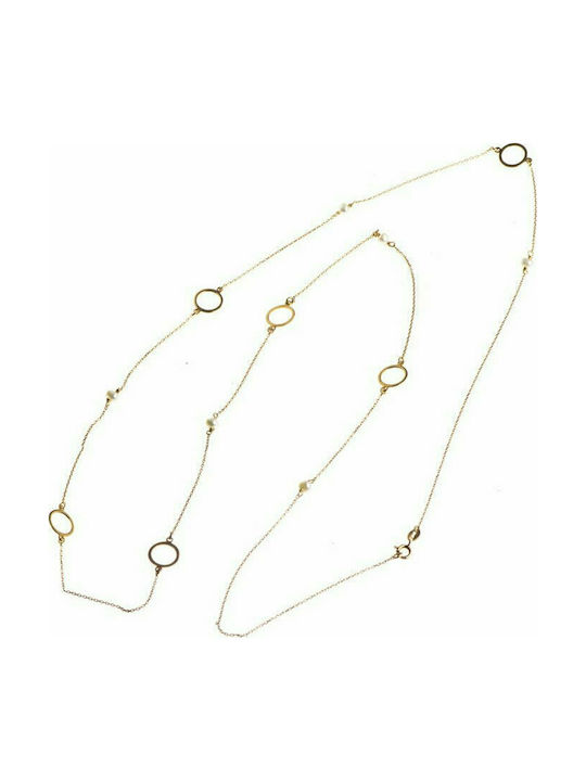 Long necklace made of gold plated silver