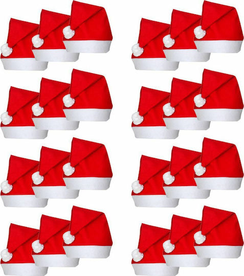 Weihnachts-Kappen Rot mit Muster Weihnachtsmann 41cm.