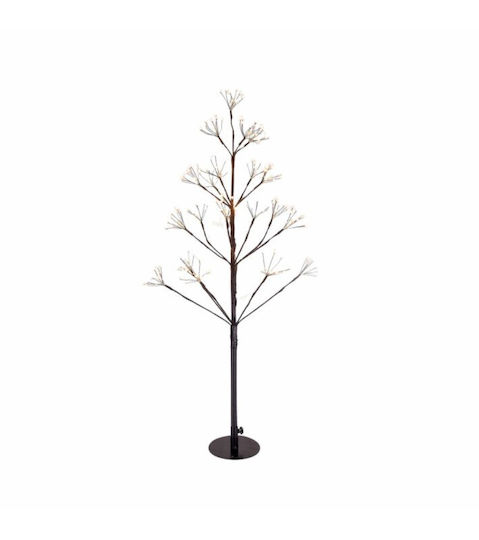 Christmas Decorative Illuminated Wood Tree Natural Appearance 90cm IP44 Electric Black