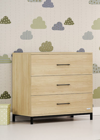Elmo Comodă Pentru Bebeluși Cu 3 Sertare Bej 94x51x91cm