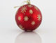Комплект 6 Червени Пластмасови Топки 8см с Златен Прах