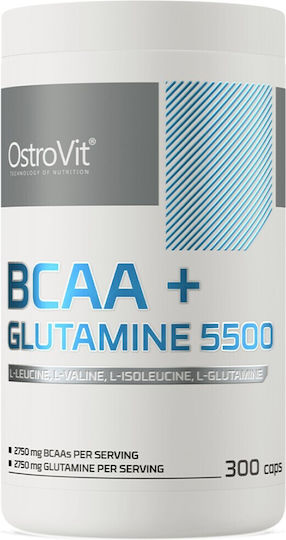 OstroVit BCAA 2:1 + L-Glutamine 1100mg 300 Kapseln Ungesüßt