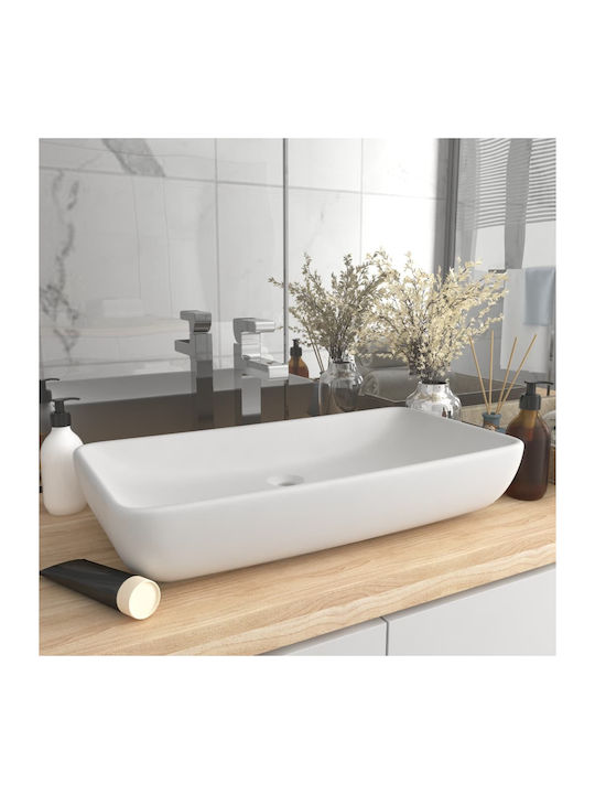 vidaXL Επικαθήμενος Νιπτήρας Κεραμικός 71x38x13...