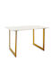 Paris Table Dining Room with Glass Surface Marble-Gold 120x80x75cm