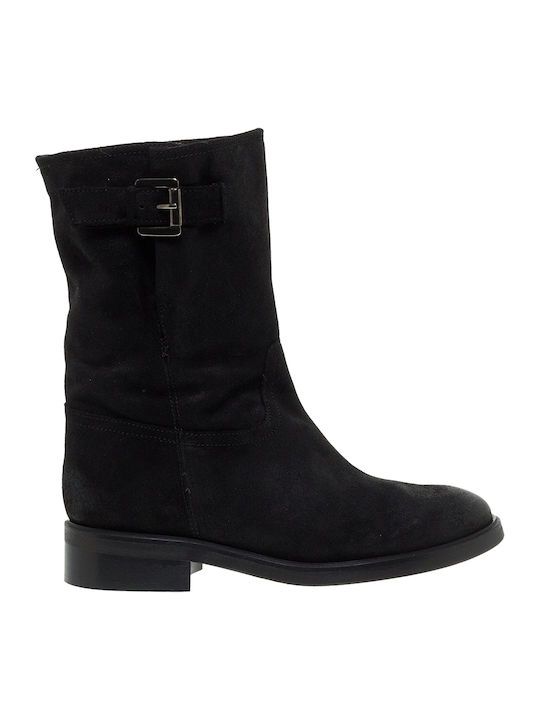 Paola Ferri 7280 Suede Women's Ankle Boots Black