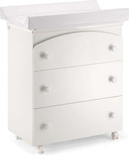Tris Baby Dresser with 3 Drawers White 76x45x90cm