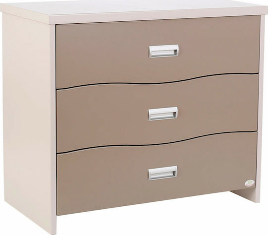 Bellatrix Dulap cu Sertare pentru Bebeluși cu 3 Sertare Albă 105x55x90cm