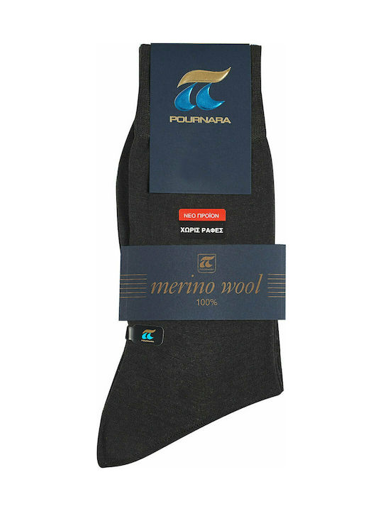Pournara Men's Solid Color Socks Brown