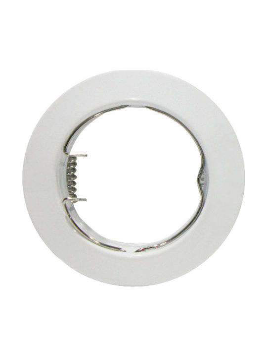 Aca Round Metallic Frame for Spot GU10 MR16 White 7.8x7.8cm.