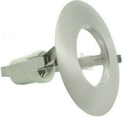 Aca Round Metallic Recessed Spot with Socket E27 Betou R63 Silver 12.8x12.8cm. 1pcs