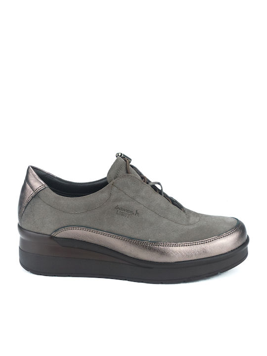 Ανατομικά Γυναικεία Slip-On Δερμάτινα Μπεζ