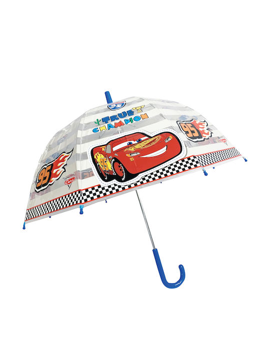 Chanos Cars Kids Umbrella Curved Handle Transparent 45cm