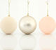 Hängendes Kugel Ornament Ornament Kunststoff Beige 10cm Set 6Stück