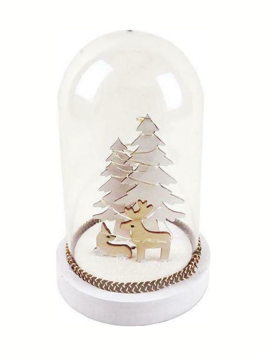 Aca Christmas Illuminated Decorative Jar with Reindeer 12x12x18cm Πλαστική 12x18cm