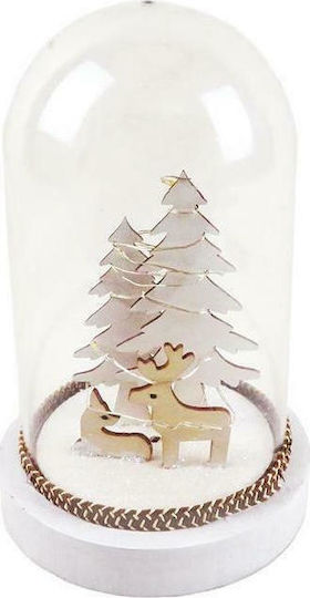 Christmas Illuminated Decorative Jar with Reindeer 12x12x18cm Plastic 12x18cm
