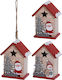 Hängender Weihnachtsbaumschmuck Hütte Holz 12,5cm Verschiedene Designs