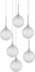 Luma Frost Chrome Suspendat Candelabru Calea ferată Transparent