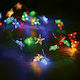 Star 10 Christmas Lights LED 2m. Multicolored Battery in String with Silver Cable Aca