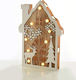 Aca Christmas Illuminated Decorative Wooden House Brown with Battery 29x19x4cm.
