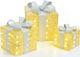 Aca Illuminated Christmas Figure Box Silver Length 30cm 3pcs