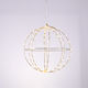 Aca Illuminated Christmas Metal Figure Ball Silver 40x40x40cm